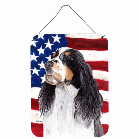 Springer Spaniel USA American Flag Wall or Door Hanging Prints