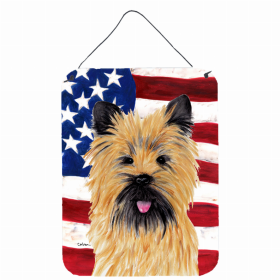 Cairn Terrier #2 USA American Flag Wall or Door Hanging Prints