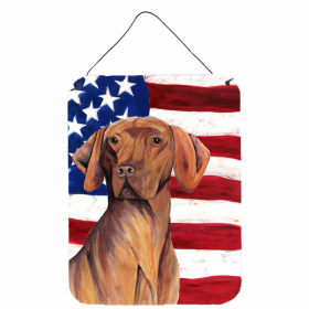 Vizsla #2 USA American Flag Wall or Door Hanging Prints