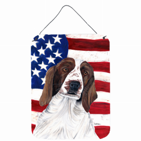 Springer Spaniel - Welsh USA American Flag Wall or Door Hanging Prints