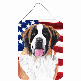 Saint Bernard USA American Flag Wall or Door Hanging Prints