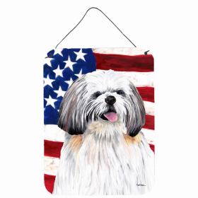 Shih Tzu #2 USA American Flag Wall or Door Hanging Prints