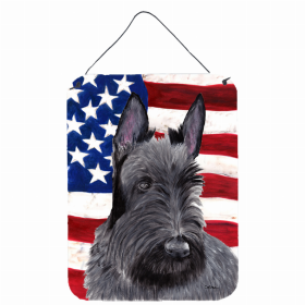 Scottish Terrier USA American Flag Wall or Door Hanging Prints