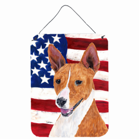 Basenji USA American Flag Wall or Door Hanging Prints