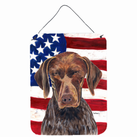 German Shorthaired Pointer USA American Flag Wall or Door Hanging Prints