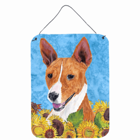 Basenji 1 Summer Flowers Design Wall or Door Hanging Prints