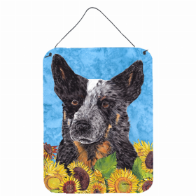 Australian Cattle Dog Summer Flowers Design Wall or Door Hanging Prints