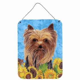 Yorkie Summer Flowers Design Wall or Door Hanging Prints