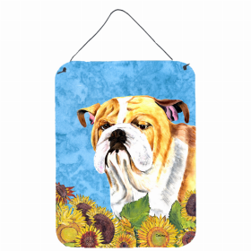 Bulldog 2 Summer Flowers Design Wall or Door Hanging Prints