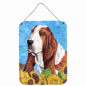 Basset Hound 1 Summer Flowers Design Wall or Door Hanging Prints