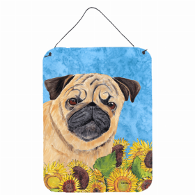 Pug 1 Summer Flowers Design Wall or Door Hanging Prints