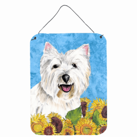 West Highland White Terrier Summer Flowers Design Wall or Door Hanging Prints