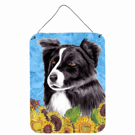 Border Collie Summer Flowers Design Wall or Door Hanging Prints