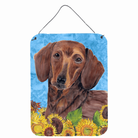 Dachshund 2 Summer Flowers Design Wall or Door Hanging Prints