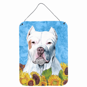 Pit Bull Summer Flowers Design Wall or Door Hanging Prints