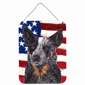 Australian Cattle Dog USA American Flag Wall or Door Hanging Prints