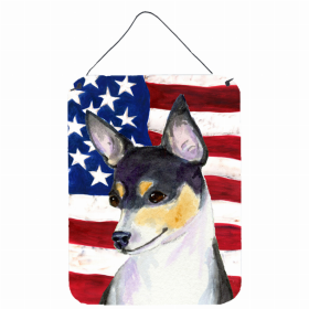 Fox Terrier USA American Flag Wall or Door Hanging Prints