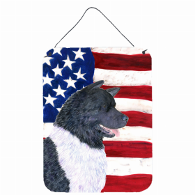 Akita USA American Flag Wall or Door Hanging Prints