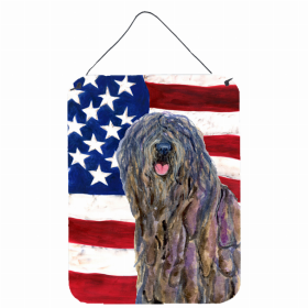 Bergamasco Sheepdog USA American Flag Wall or Door Hanging Prints