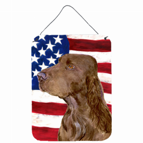 Field Spaniel USA American Flag Wall or Door Hanging Prints