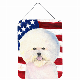 Bichon Frise #2 USA American Flag Wall or Door Hanging Prints