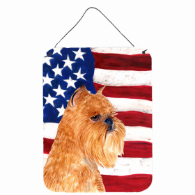 Brussels Griffon #5 USA American Flag Wall or Door Hanging Prints