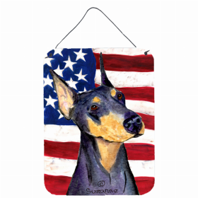 Doberman #2 USA American Flag Wall or Door Hanging Prints