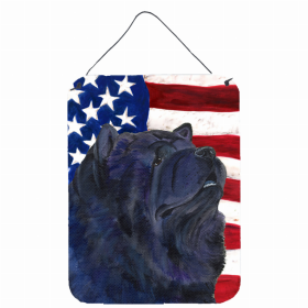 Chow Chow #2 USA American Flag Wall or Door Hanging Prints