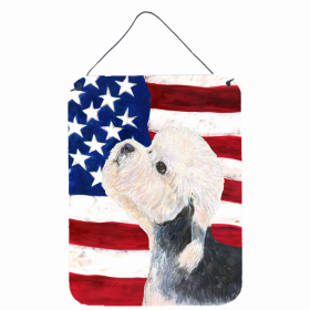 Dandie Dinmont Terrier USA American Flag Wall or Door Hanging Prints