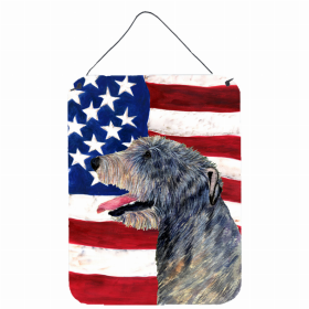 Irish Wolfhound USA American Flag Wall or Door Hanging Prints