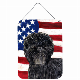 Affenpinscher USA American Flag Wall or Door Hanging Prints