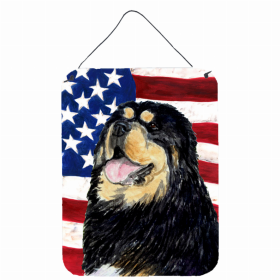 Mastiff - Tibetan USA American Flag Wall or Door Hanging Prints