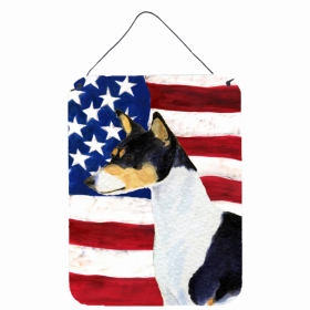 Basenji #2 USA American Flag Wall or Door Hanging Prints