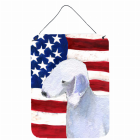 Bedlington Terrier USA American Flag Wall or Door Hanging Prints