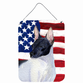 Rat Terrier USA American Flag Wall or Door Hanging Prints