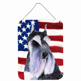 Schnauzer 1 USA American Flag Wall or Door Hanging Prints