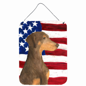 Doberman 1 USA American Flag Wall or Door Hanging Prints