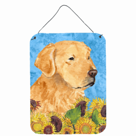 Golden Retriever Summer Flowers Design Wall or Door Hanging Prints