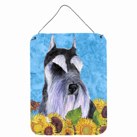 Schnauzer Summer Flowers Design Wall or Door Hanging Prints