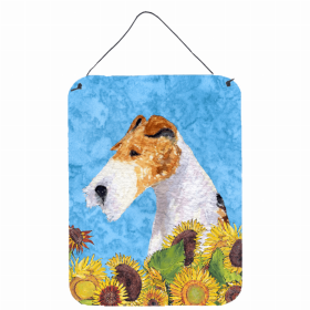 Fox Terrier Summer Flowers Design Wall or Door Hanging Prints