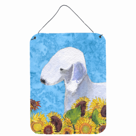 Bedlington Terrier Summer Flowers Design Wall or Door Hanging Prints