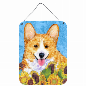 Corgi Summer Flowers Design Wall or Door Hanging Prints