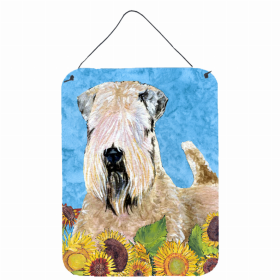 Soft Coated Wheaten Terrier Summer Flowers Design Wall or Door Hanging Prints