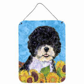 Portuguese Water Dog Summer Flowers Design Wall or Door Hanging Prints