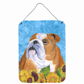 Bulldog 1 Summer Flowers Design Wall or Door Hanging Prints