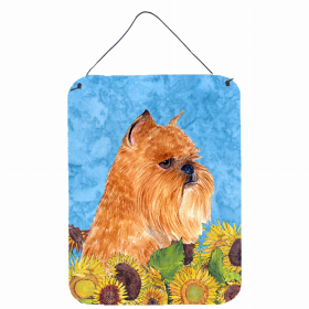 Brussels Griffon Summer Flowers Design Wall or Door Hanging Prints