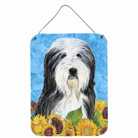 Bearded Collie Summer Flowers Design Wall or Door Hanging Prints