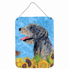 Irish Wolfhound Summer Flowers Design Wall or Door Hanging Prints