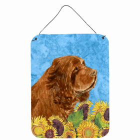 Sussex Spaniel Summer Flowers Design Wall or Door Hanging Prints