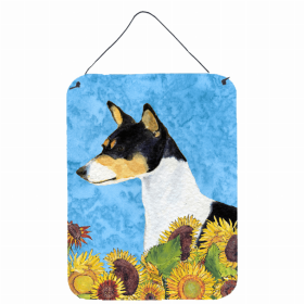 Basenji Summer Flowers Design Wall or Door Hanging Prints